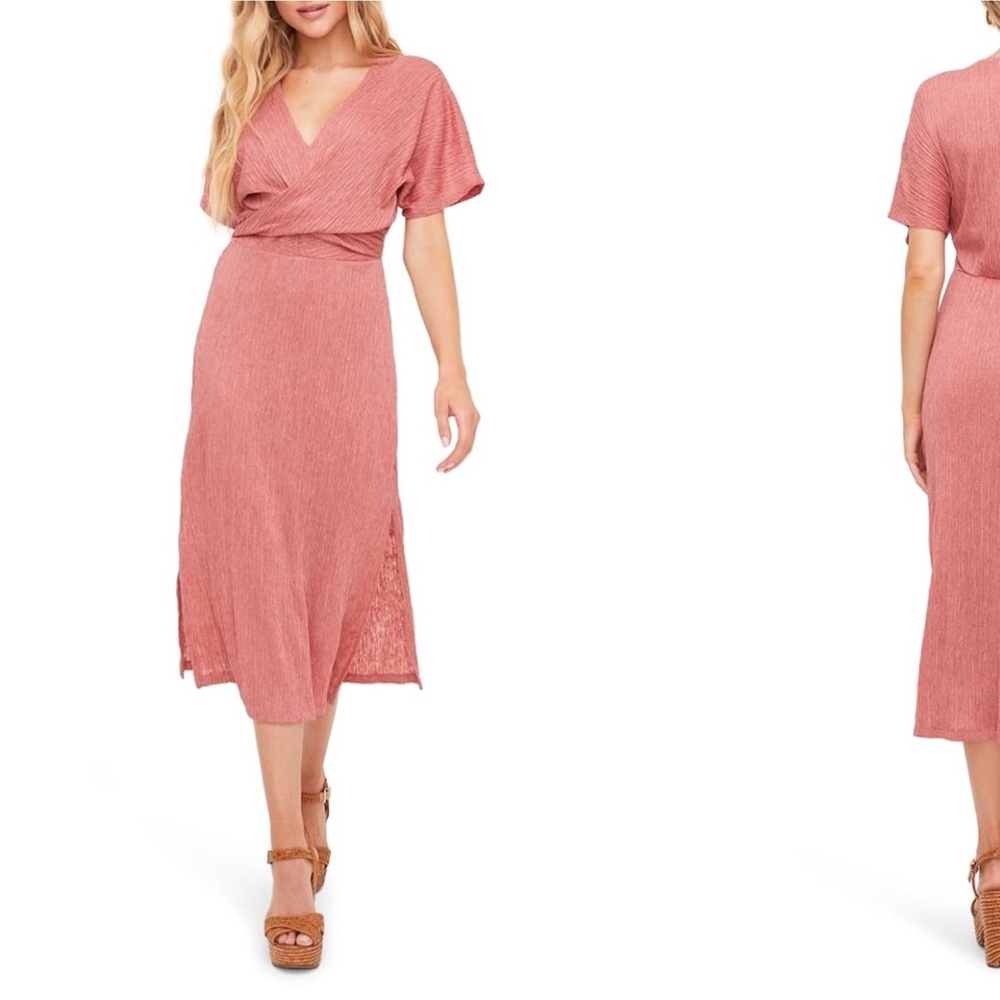 All in Favor Dolman Plissé Midi Dress NWT
